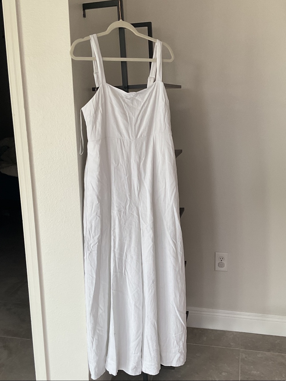 Express White Maxi Dress with Adjustable Straps